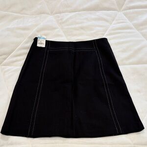 J. McLaughlin Black Mini Skirt with White Stitching